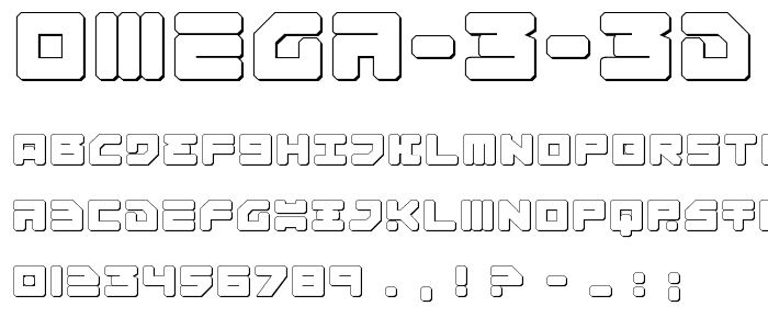 Omega 3 3D font