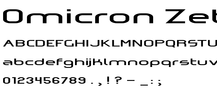 Omicron Zeta Pressed font