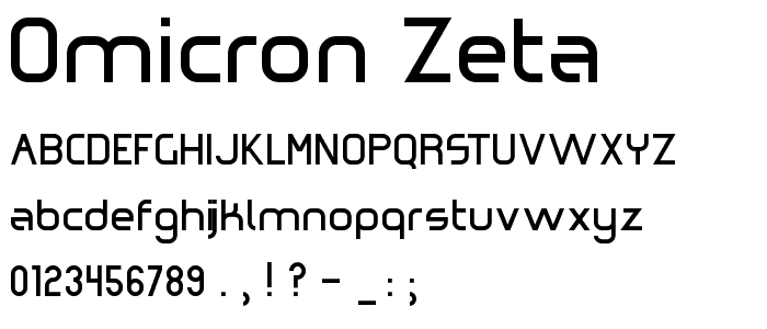 Omicron Zeta font