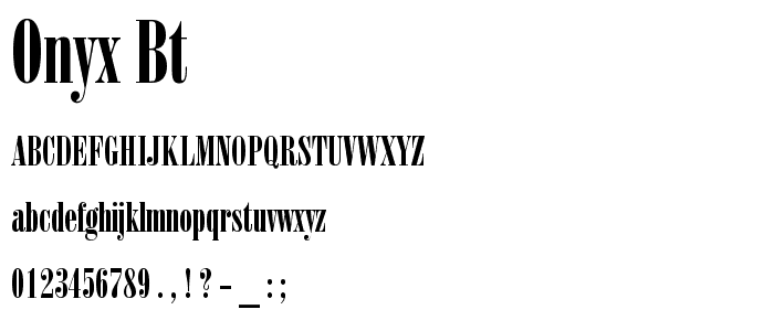 Onyx BT font