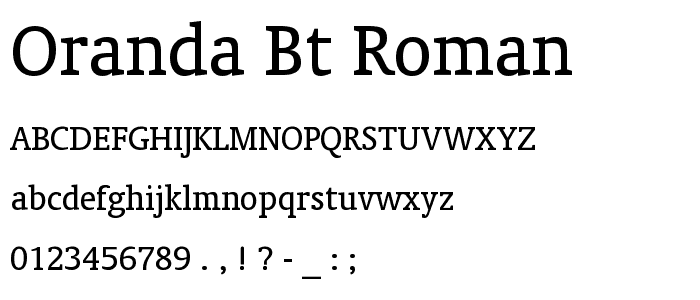 Oranda BT Roman font