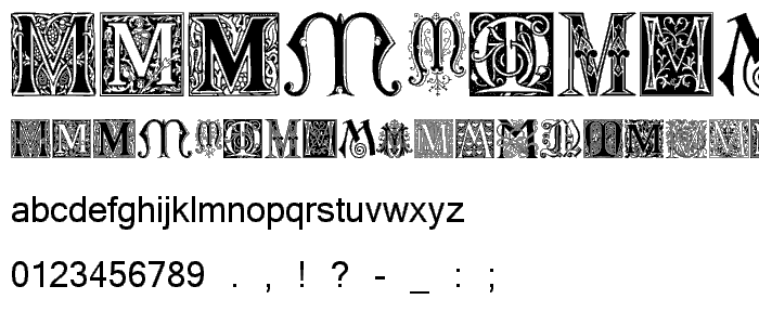 Ornamental Initials M font