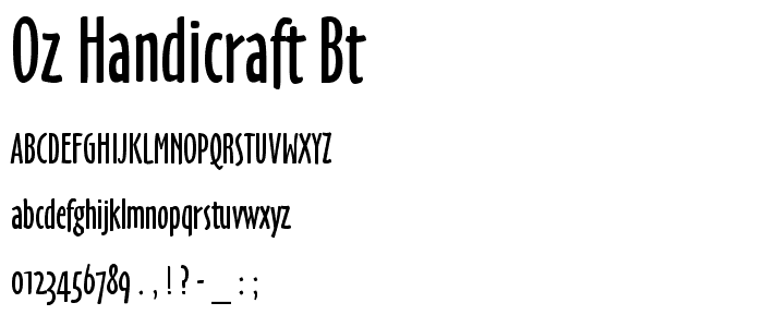 Oz Handicraft BT font