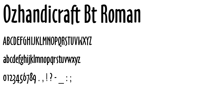 OzHandicraft BT Roman font