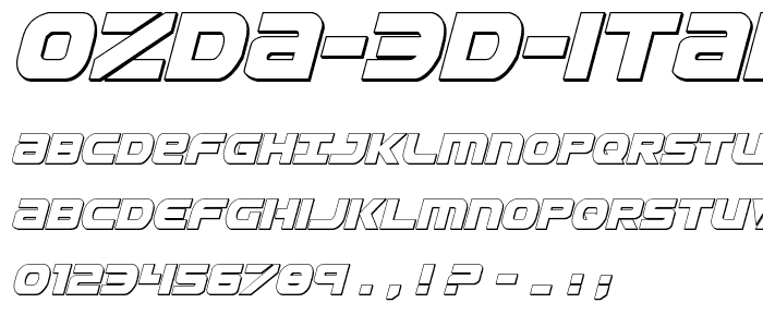 Ozda 3D Italic police