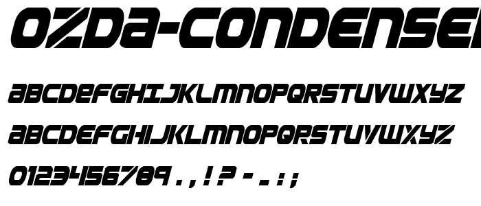 Ozda Condensed Italic police