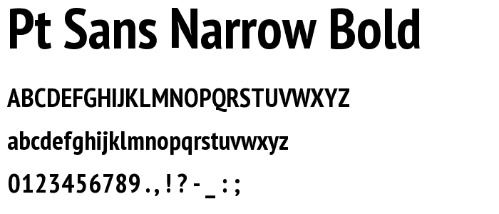 PT Sans Narrow Bold font