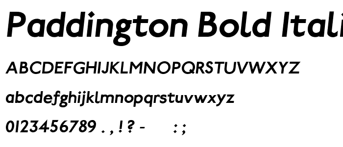 Paddington Bold Italic font