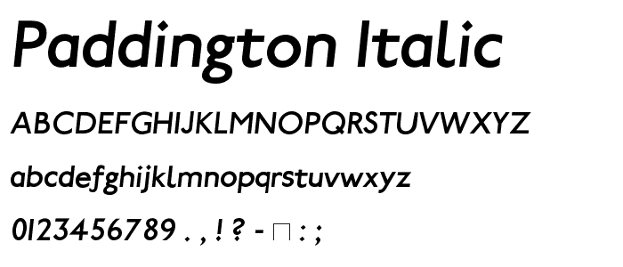 Paddington Italic font