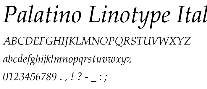 Palatino Linotype Italic font