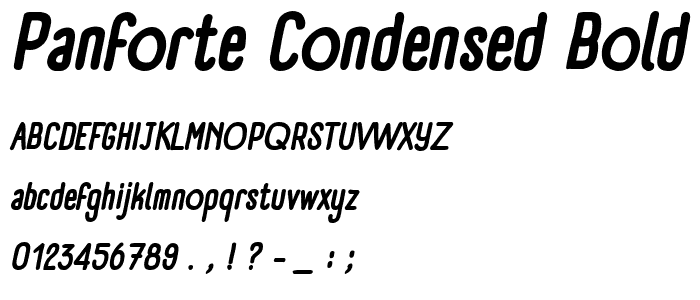 Panforte Condensed Bold Italic police