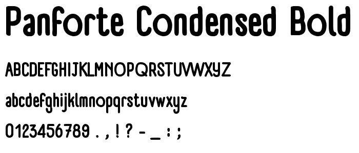 Panforte Condensed Bold font