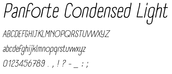 Panforte Condensed Light Italic police