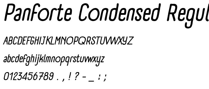 Panforte Condensed Regular Italic police