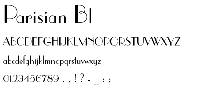 Parisian BT font