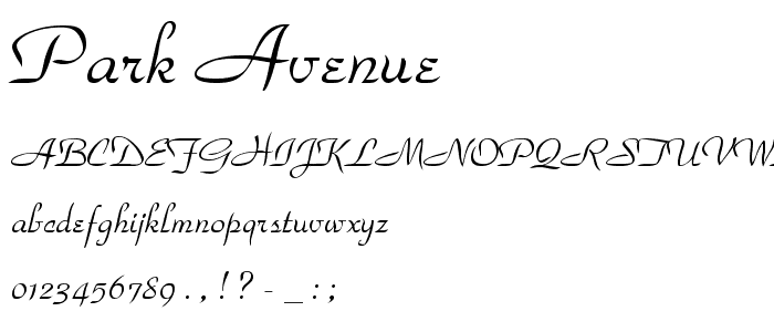 Park Avenue font