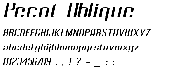 Pecot Oblique font