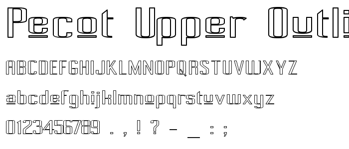 Pecot Upper Outline font