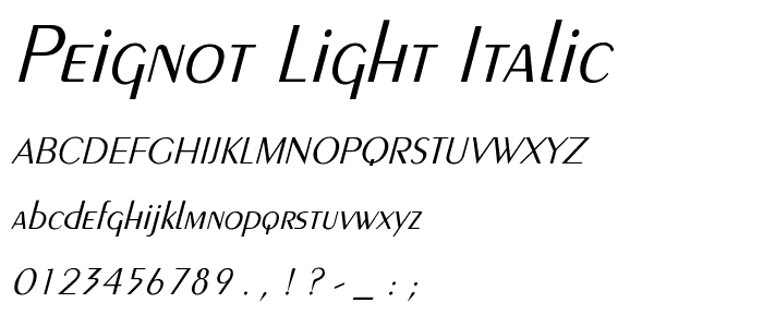 Peignot-Light Italic font