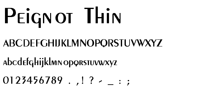 Peignot-Thin font