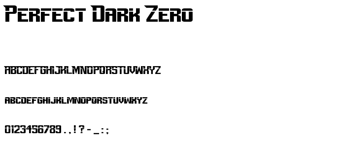 Perfect Dark Zero font