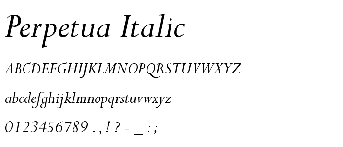 Perpetua Italic font