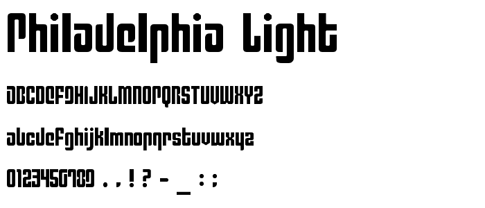 Philadelphia Light font