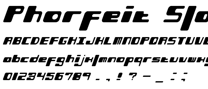 Phorfeit Slant BRK font