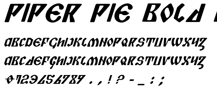 Piper Pie Bold Italic police