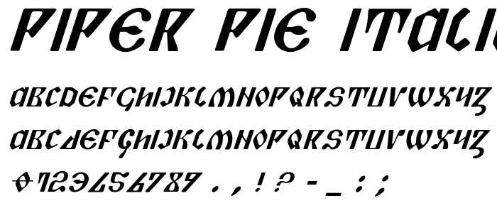 Piper Pie Italic police