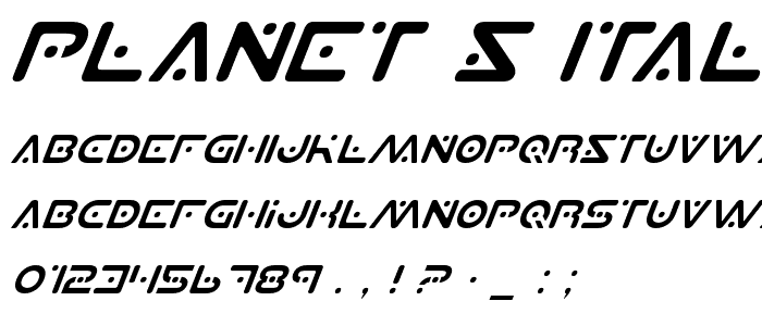 Planet S Italic font