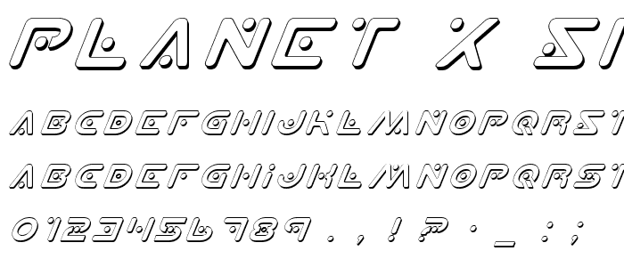 Planet X Shadow Italic police