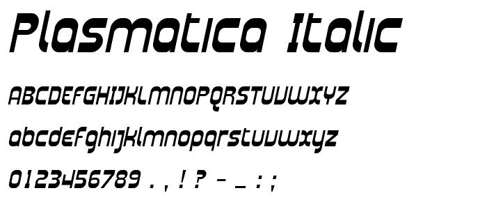 Plasmatica Italic font