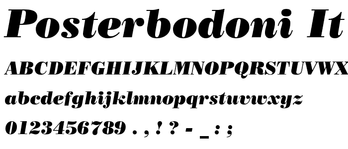 PosterBodoni It BT Italic font