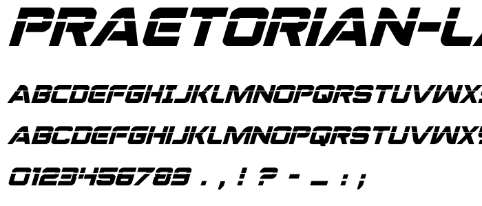 Praetorian Laser Italic font