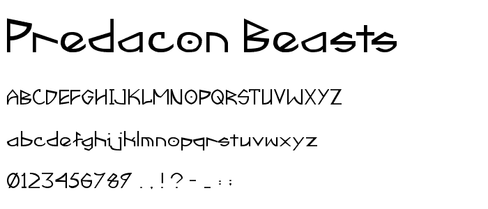 Predacon Beasts font