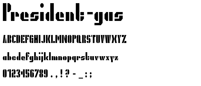 President Gas font