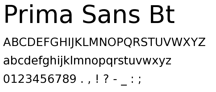 Prima Sans BT font