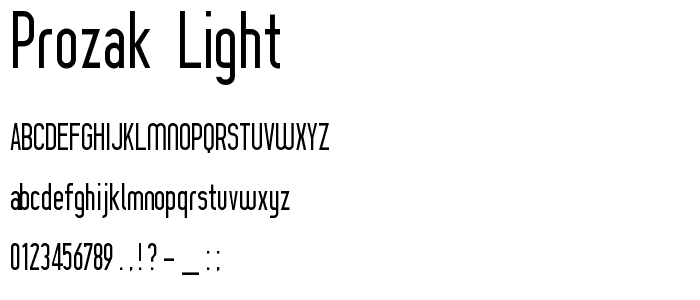 Prozak  Light font