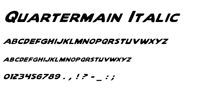 Quartermain Italic police