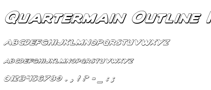 Quartermain Outline Italic police