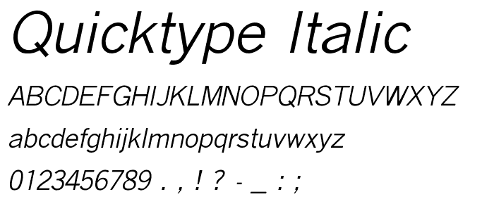 QuickType Italic police