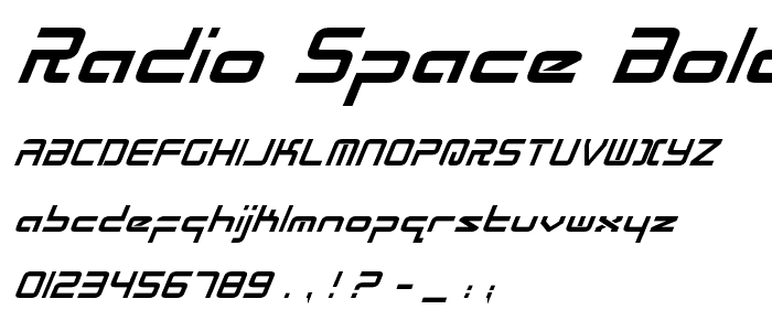 Radio Space Bold Italic font