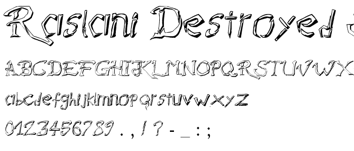 Raslani Destroyed Souls font