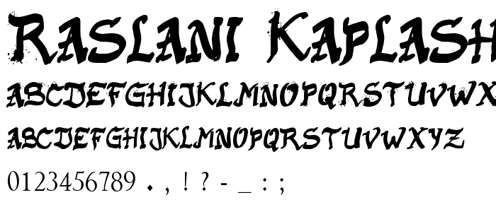 Raslani Kaplash font