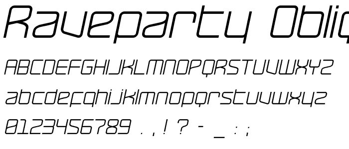 RaveParty Oblique font