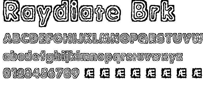 Raydiate BRK font