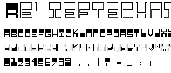 Relieftechnik 1 font