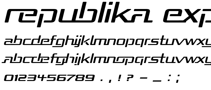 Republika Exp Italic font