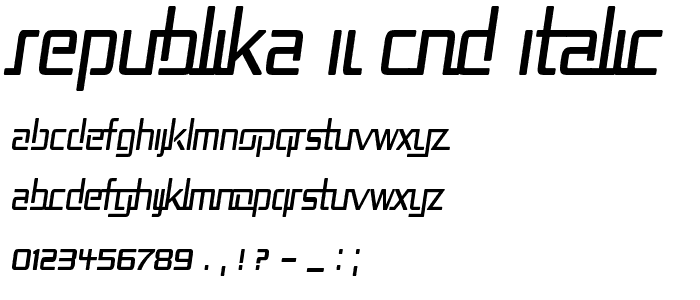 Republika II Cnd Italic font